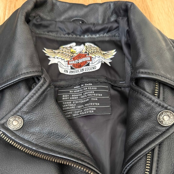 Harley Davidson Women's Leather Jacket Rare Size X-Small - Picture 3 of 6